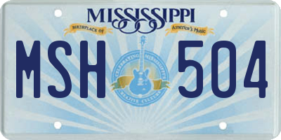 MS license plate MSH504