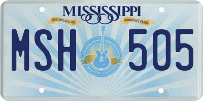 MS license plate MSH505