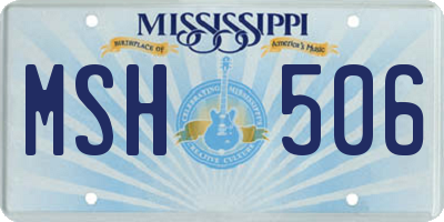 MS license plate MSH506