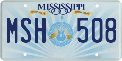 MS license plate MSH508