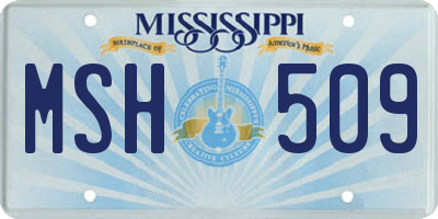 MS license plate MSH509