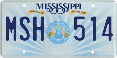 MS license plate MSH514
