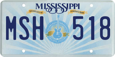 MS license plate MSH518