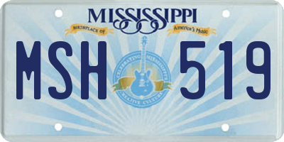 MS license plate MSH519