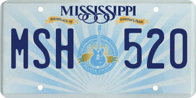 MS license plate MSH520