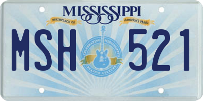 MS license plate MSH521