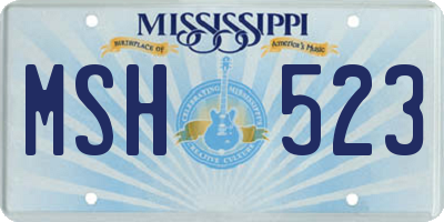 MS license plate MSH523