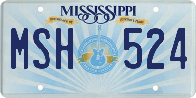 MS license plate MSH524