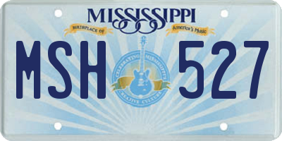 MS license plate MSH527