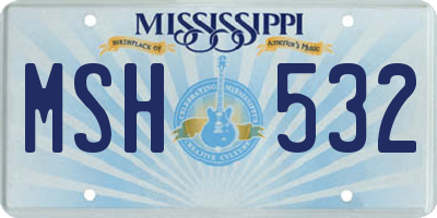 MS license plate MSH532