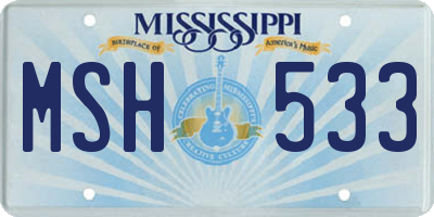MS license plate MSH533