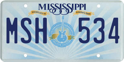 MS license plate MSH534