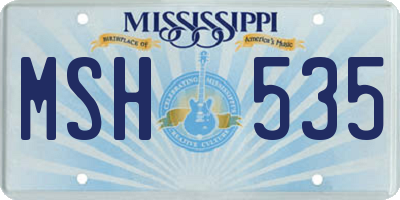 MS license plate MSH535