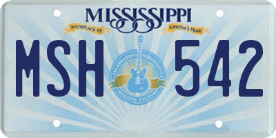 MS license plate MSH542
