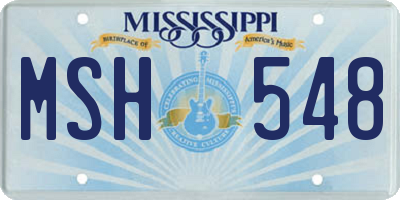 MS license plate MSH548