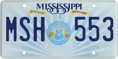 MS license plate MSH553