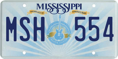 MS license plate MSH554
