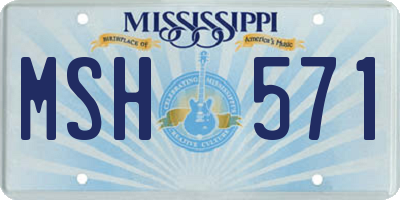 MS license plate MSH571