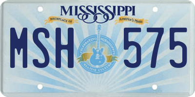 MS license plate MSH575