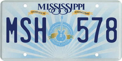 MS license plate MSH578