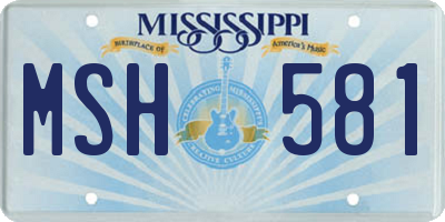 MS license plate MSH581