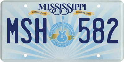 MS license plate MSH582