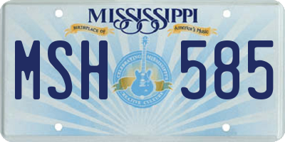 MS license plate MSH585