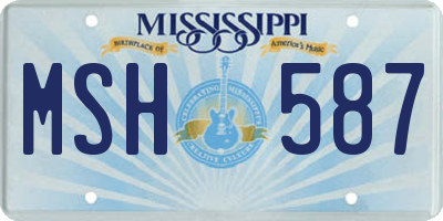 MS license plate MSH587
