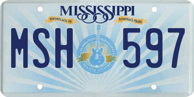 MS license plate MSH597