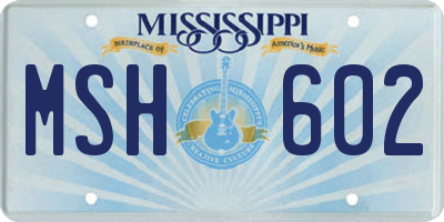 MS license plate MSH602