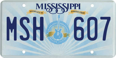 MS license plate MSH607