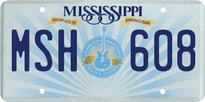 MS license plate MSH608