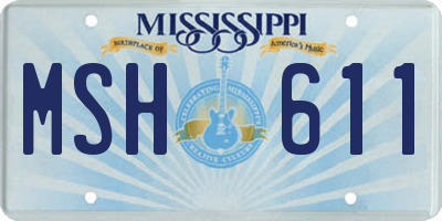 MS license plate MSH611