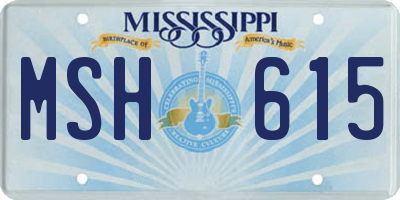 MS license plate MSH615