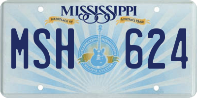 MS license plate MSH624