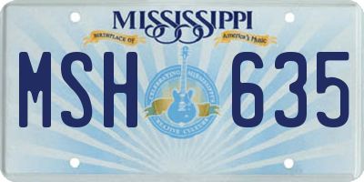 MS license plate MSH635