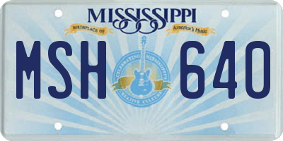 MS license plate MSH640