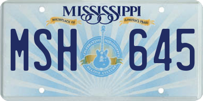 MS license plate MSH645
