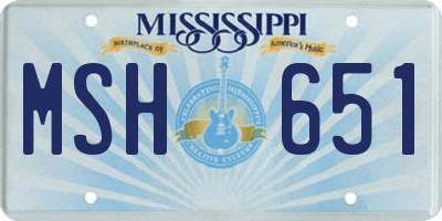 MS license plate MSH651