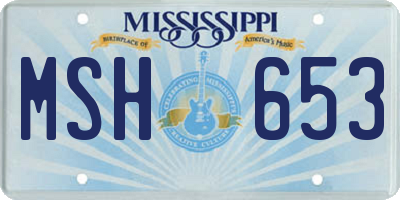 MS license plate MSH653