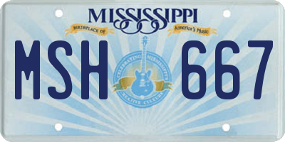 MS license plate MSH667