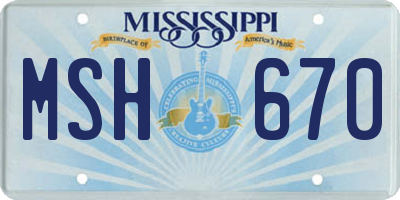 MS license plate MSH670