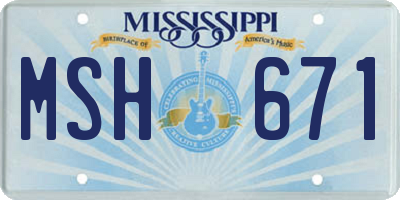 MS license plate MSH671