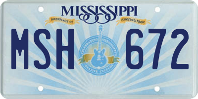 MS license plate MSH672