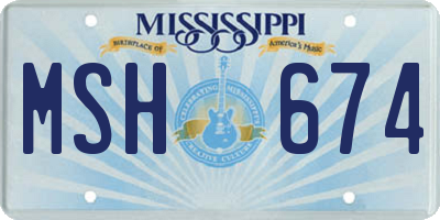 MS license plate MSH674