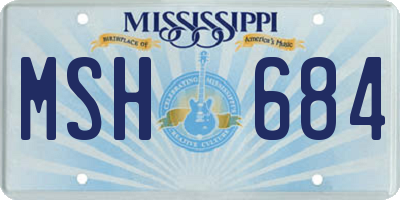 MS license plate MSH684