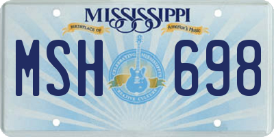 MS license plate MSH698