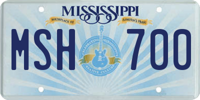 MS license plate MSH700