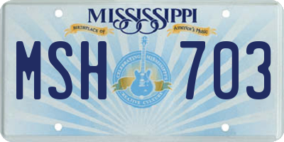 MS license plate MSH703