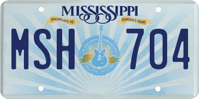 MS license plate MSH704